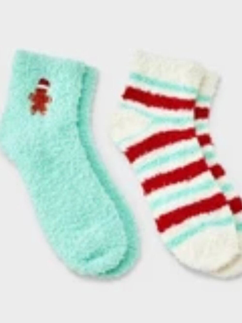 Adult Embroidered Gingerbread Man 2pk Cozy Ankle Socks - NWT